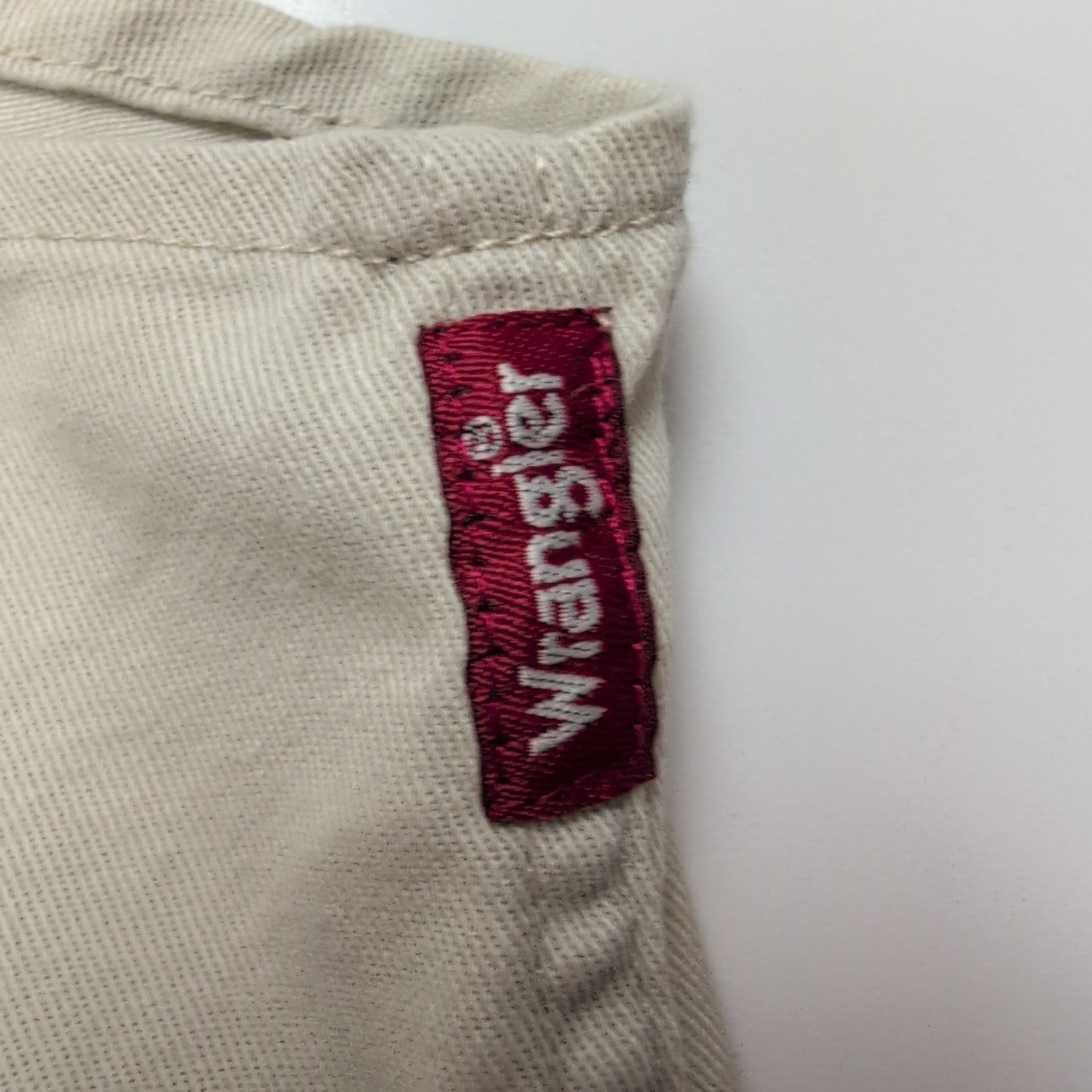 Chemise Wrangler Manches Courtes Crème à Poches Stretch Taille L