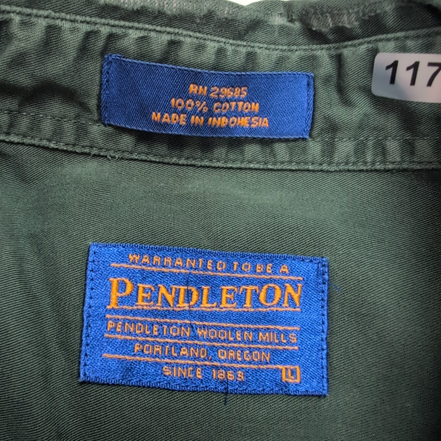Chemise Pendleton vert foncé coton manches longues vintage USA style L