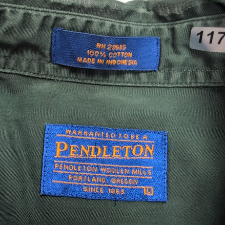 Chemise Pendleton vert foncé coton manches longues vintage USA style L