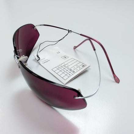 Lunettes de soleil ovales bordeaux Y2K branche fine métal gris 🍷
