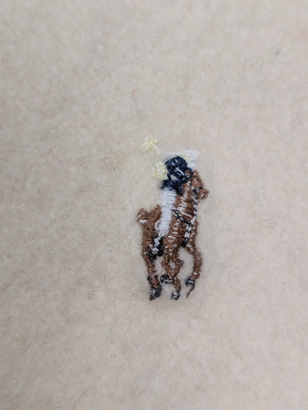 Écharpe Polo Ralph Lauren Blanc Cassé 100% Laine Logo Poney Marron