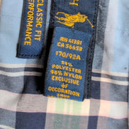 Chemise Ralph Lauren S Classic Fit Performance Bleue Carreaux Nylon Polyester