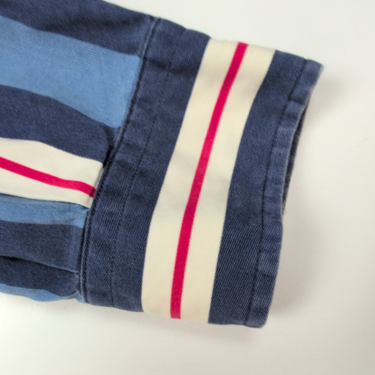 Chemise Ralph Lauren Blair M Rayures Bleu Blanc Rouge Logo Rouge
