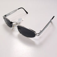 Lunettes de soleil Y2K Ovales Métal Chromé Branches Larges