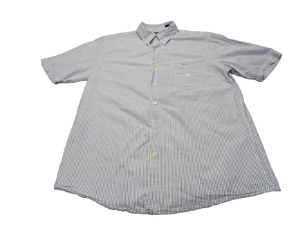 Chemise Chaps manches courtes bleu à rayures taille L #237msch