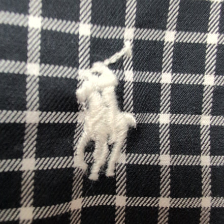 Chemise Ralph Lauren L Noire Carreaux Blancs Classic Fit Button Down Coton