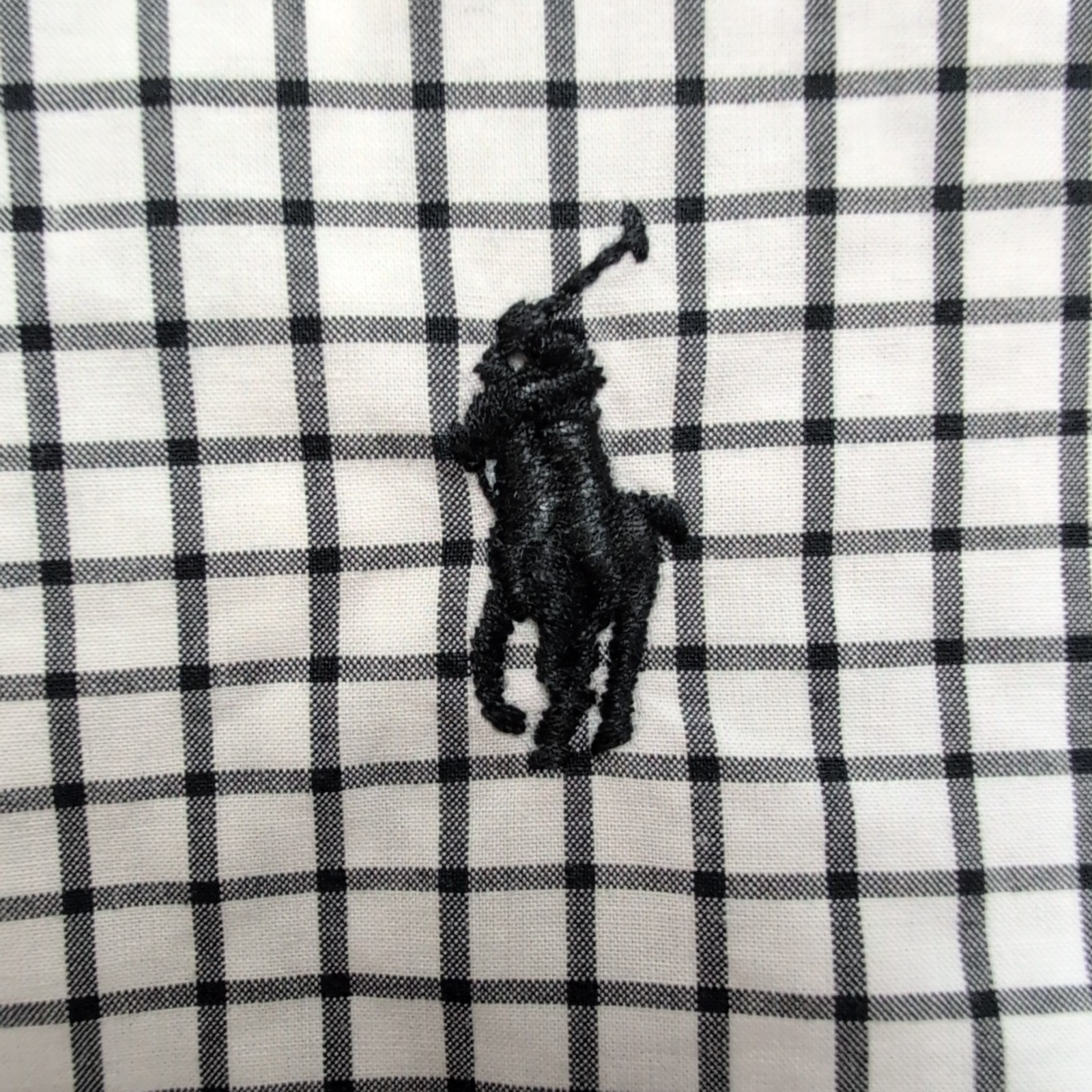 Chemise Ralph Lauren Taille L Carreaux Noir Blanc 100% Coton Logo Noir