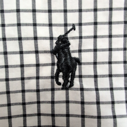 Chemise Ralph Lauren Taille L Carreaux Noir Blanc 100% Coton Logo Noir