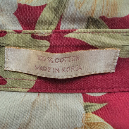 Chemise Hawaïenne Campia Moda L Ananas Cocktails Rouge 100% Coton Corée
