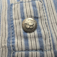 Chemise Freeman T. Porter S Bleu Rayures Blanches Coton Manches Longues