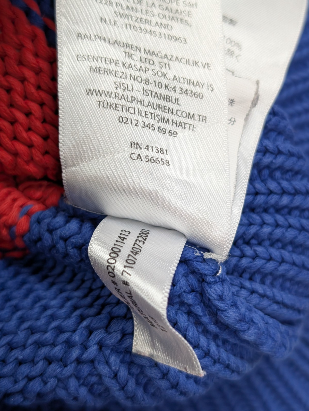 Pull Polo Ralph Lauren Yacht Club L multicolore rayures écusson brodé