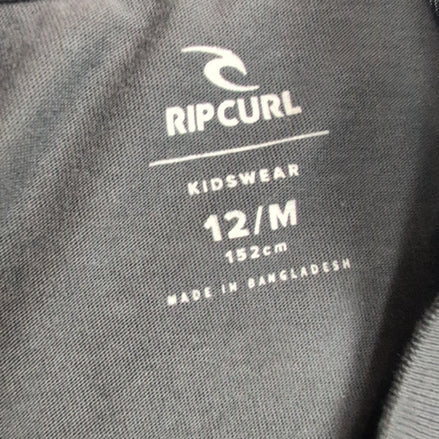 T-shirt Rip Curl Manches Longues 12 Ans Gris Surf Neuf avec Étiquette