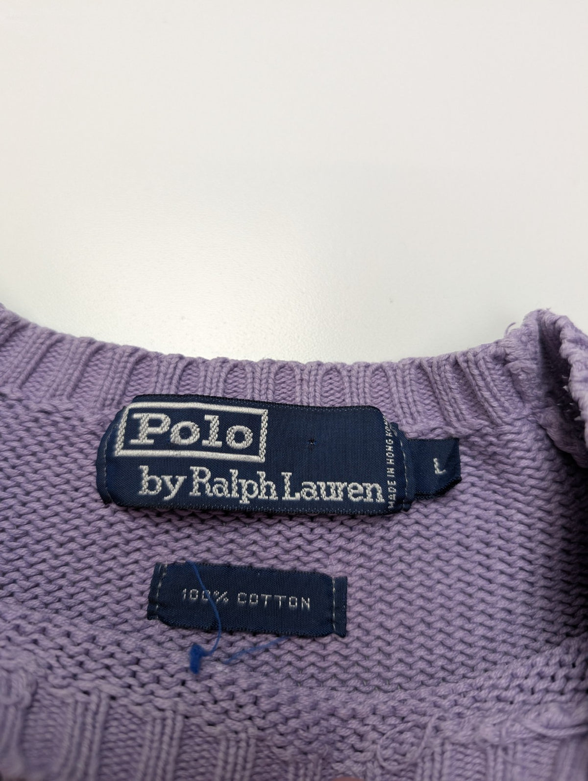 Pull Polo by Ralph Lauren col rond lilas violet logo multicolore coton L