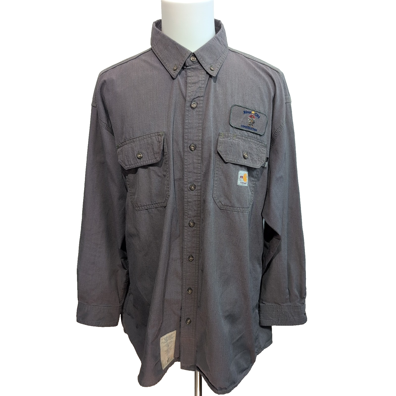 Chemise Carhartt 2XL FR NFPA 2112 Kaki Aramid Workwear CAT manches longues
