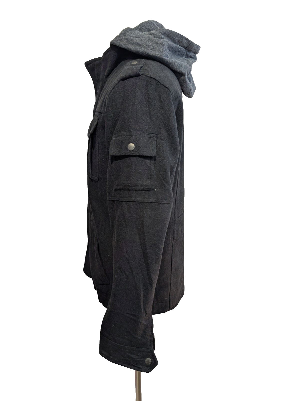 Blouson Veste Levis Homme S Laine Épaisse Matelassée Capuche Noire 4 Poches