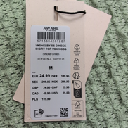 Haut Femme AWARE Vero Moda M Vert Gaufré Extensible Manches Courtes Neuf