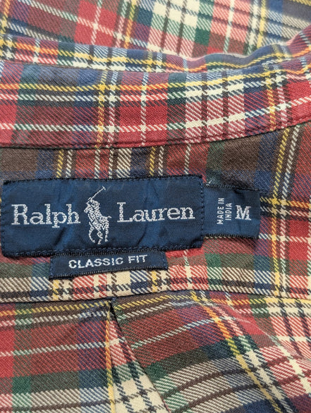 CHEMISE Ralph Lauren homme M Classic Fit ROUGE carreaux hiver