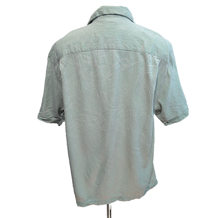 Chemise Hawaïenne Jamaica Jaxx XXL 100% Soie Vert Feuillage Boutons Bois