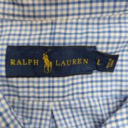Chemise Polo Ralph Lauren Shirt L Petits Carreaux Bleu Blanc Button Down Logo
