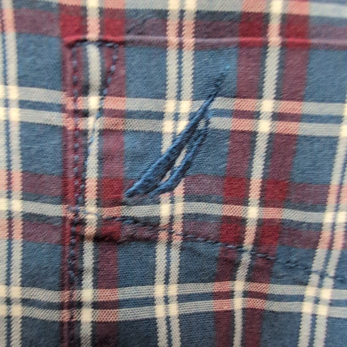 Chemise Nautica XXL Bleu Bordeaux Carreaux Logo Brodé Coton