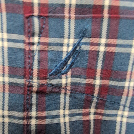 Chemise Nautica XXL Bleu Bordeaux Carreaux Logo Brodé Coton