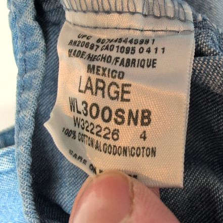 Chemise Dickies Jean Bleu L Made in Mexico Workwear Coton manches longues