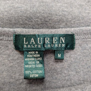 Pull LAUREN Ralph Lauren M gris coton Made in USA logo RL manches longues 