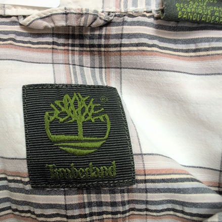 Chemise Manches Courtes Timberland Carreaux Marron et Blanc poche Taille M