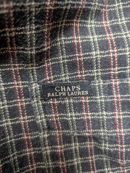 ⚫ Chemise CHAPS Flanelle Coton Tartan Sombre M |296S