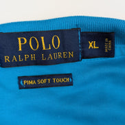 Polo manches courtes Polo Ralph Lauren XL bleu turquoise Pima logo multicolore