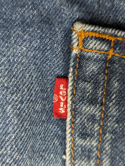 Jean Levi's 505 Regular Fit Vintage Homme W34 L36 Bleu Denim Droit Long