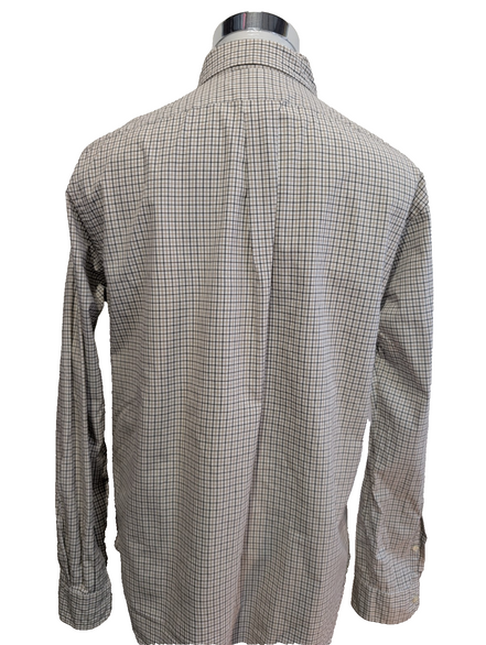 Chemise Polo Ralph Lauren Shirt L Carreaux Marron Beige Noir Button Down