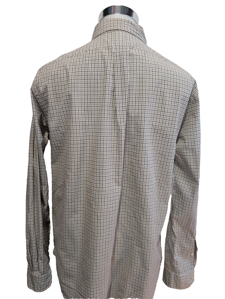Chemise Polo Ralph Lauren Shirt L Carreaux Marron Beige Noir Button Down