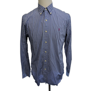 Chemise Ralph Lauren M Stretch Bleue Rose Carreaux Button Down Shirt