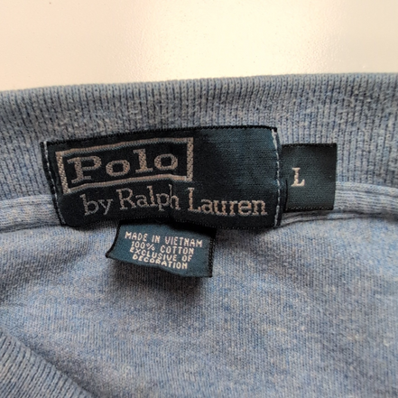 Polo Ralph Lauren Homme L Bleu Chiné Logo Rose Polo Manches Courtes