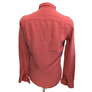 Chemise Tailor Store 100% Lin Rouge Manches Longues Taille S