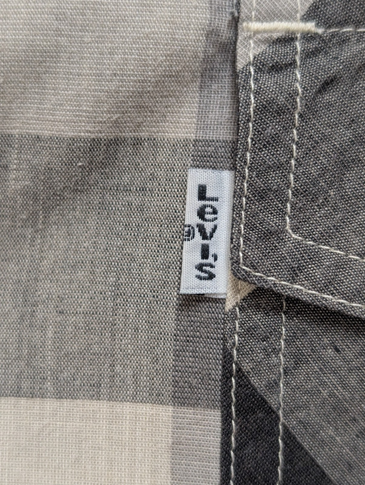 Chemise Levi's Western Carreaux Crème et Noir - Pressions Translucides - T.L