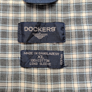 Chemise Dockers XL Kaki Carreaux MC 100% Coton Poche manches courtes