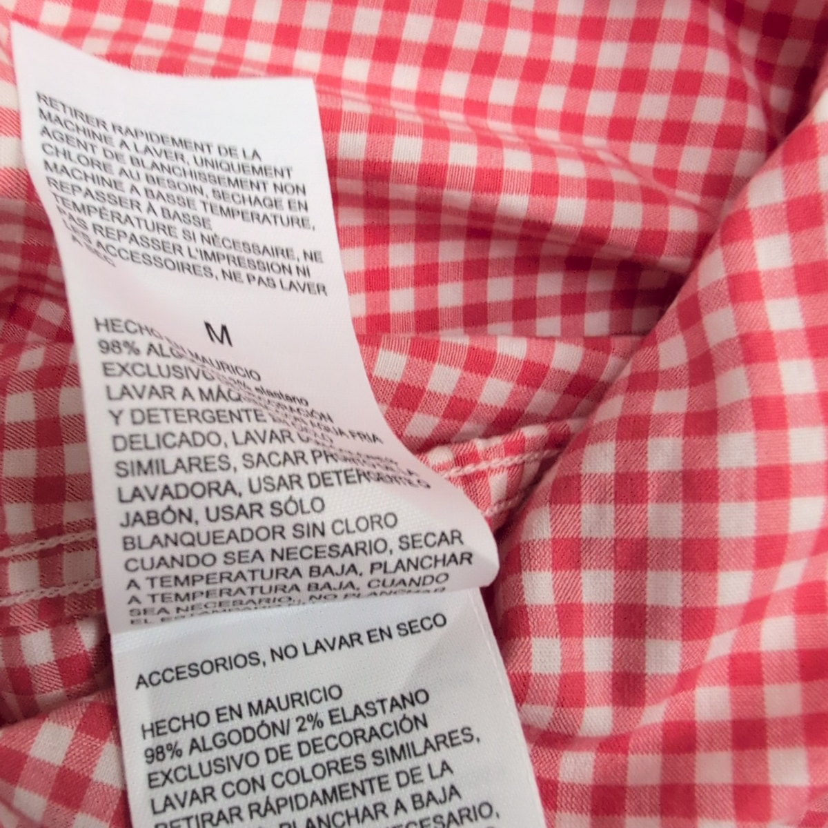Chemise Nautica M Classic Fit Made in Mauritius Rouge a carreaux Manches Longues
