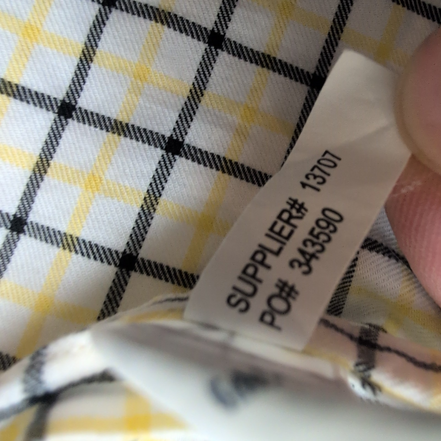 Titre : Chemise Polo Ralph Lauren L Carreaux Blanc Jaune Noir 100% Coton