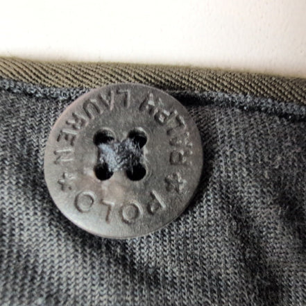 Pantalon Chino Polo Ralph Lauren À Pinces Kaki Bretelles W33 W34