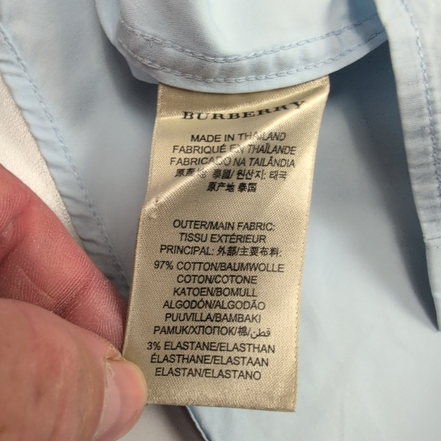 Chemise Burberry Brit Vintage Taille XL Bleu Clair Coton Logo Brodé