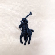 Chemise Ralph Lauren L Blanche Coton Logo Bleu Marine Button Down Shirt
