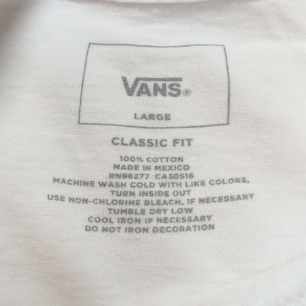 T-shirt Vans L Classic Fit Blanc Off The Wall Skateboard 100% Coton