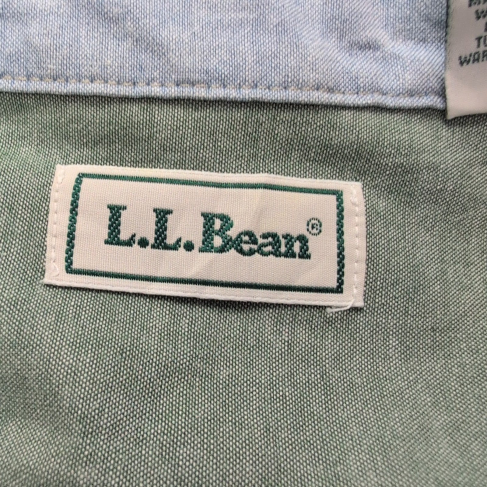 Chemise L.L. Bean verte uni manches courtes homme taille XXL