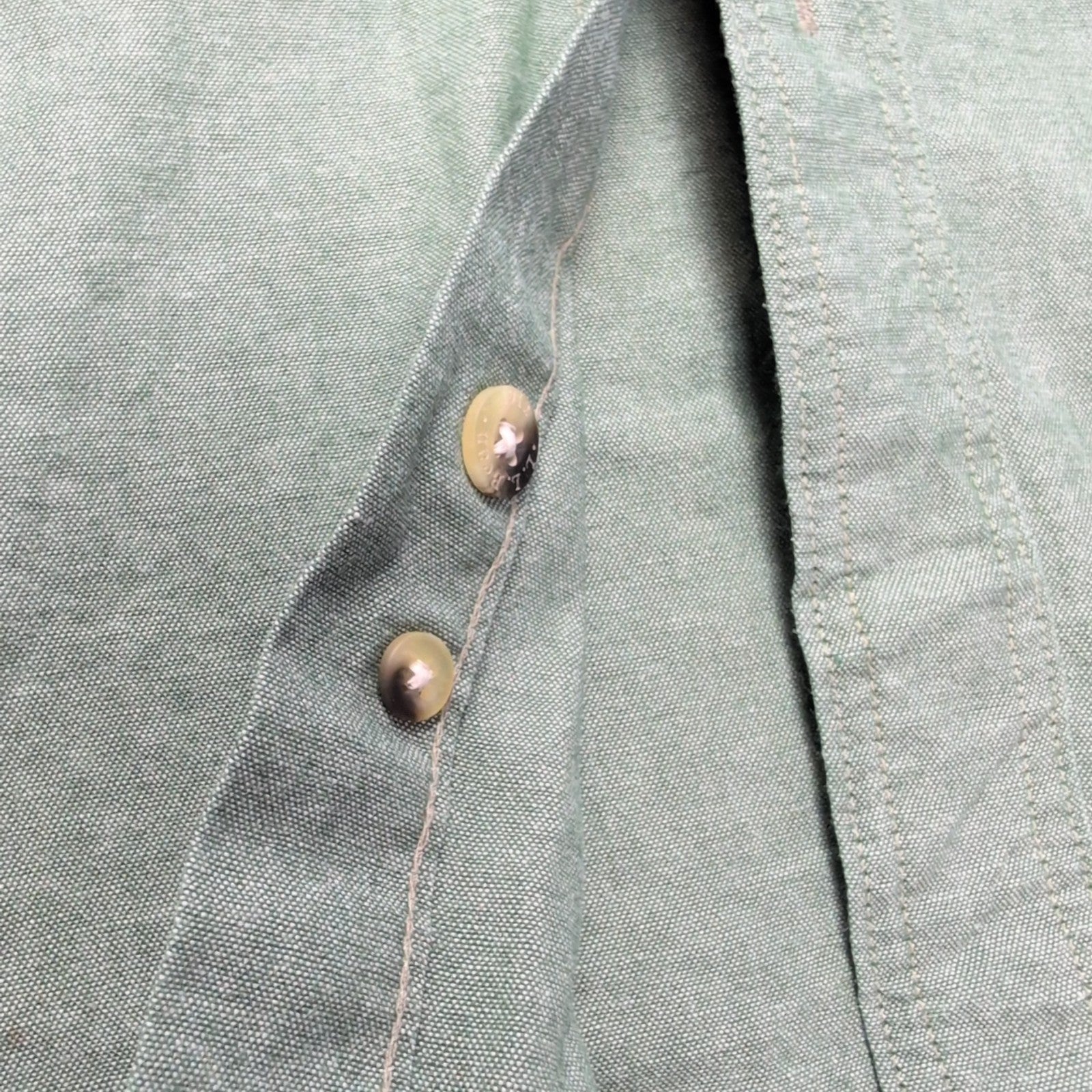Chemise L.L. Bean verte uni manches courtes homme taille XXL