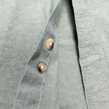 Chemise L.L. Bean verte uni manches courtes homme taille XXL