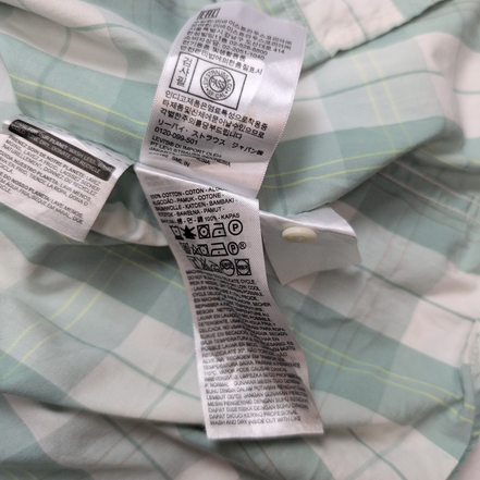 Chemise LEVI'S Homme XL Vert Pâle à Carreaux Manches Courtes Poche
