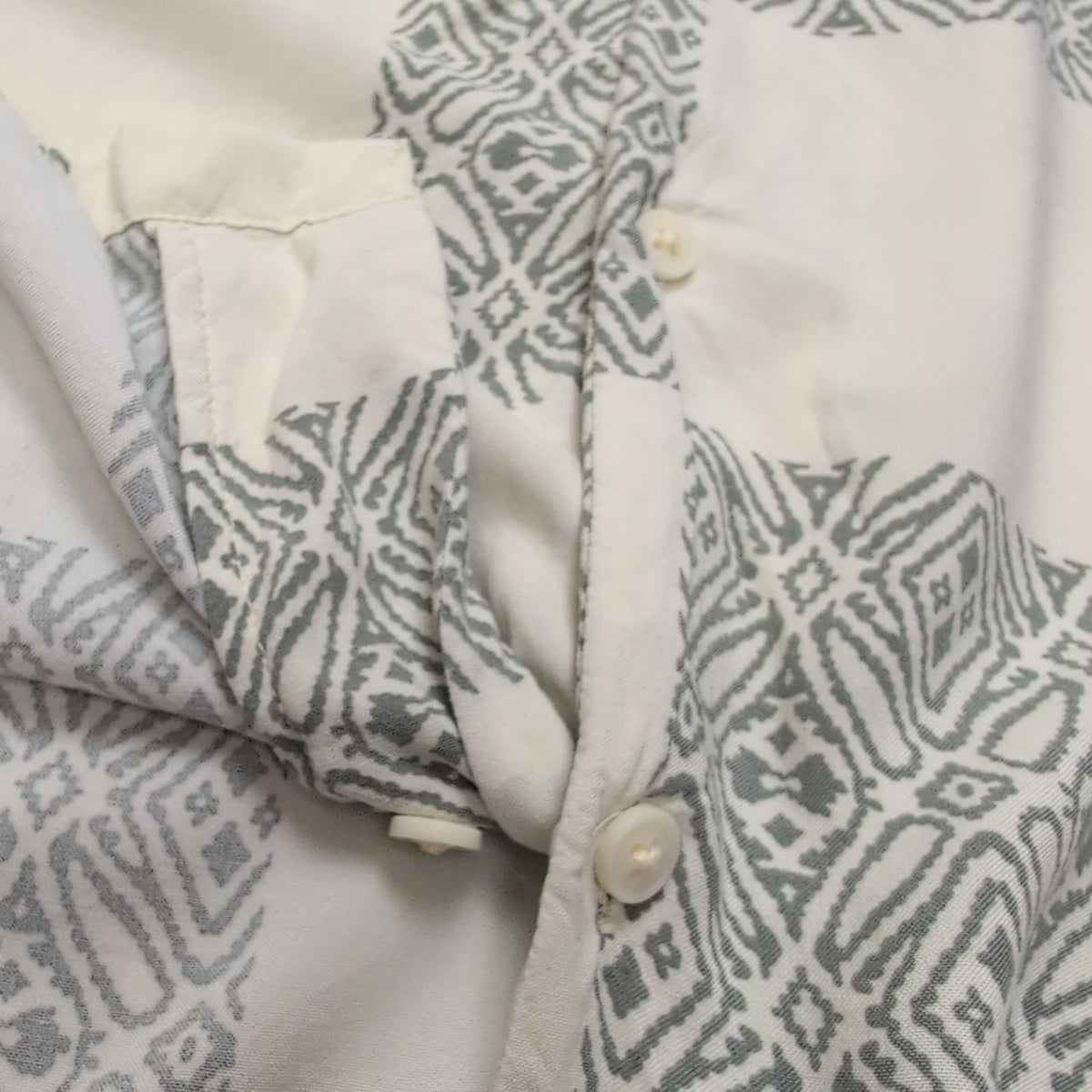 Chemise Hawaïenne Denim & Flower L Beige Vert Motifs Viscose