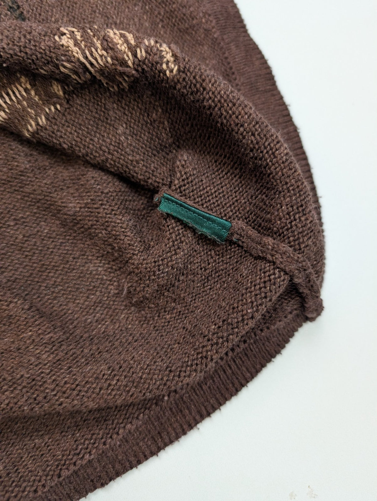 Pull LAUREN Ralph Lauren femme M marron motifs aztèques vert violet col rond